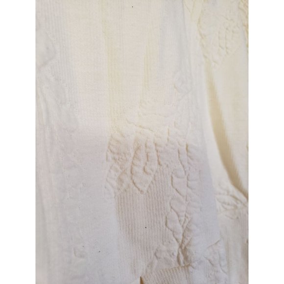 Moda INTL vintage skater dress size Medium long sleeve quilted cream - Picture 4 of 13